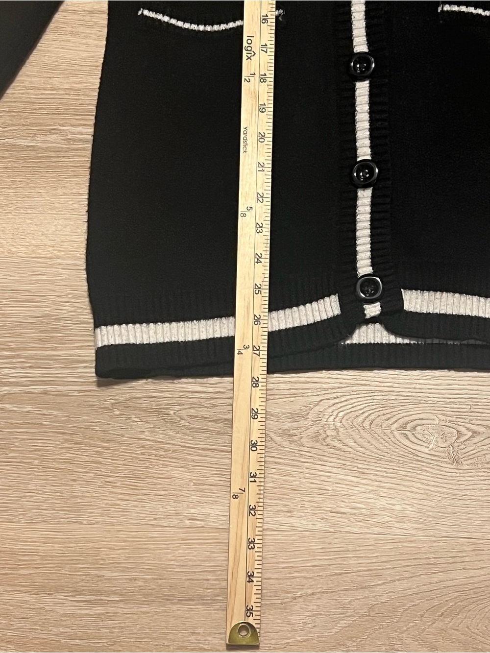 Luprice Teddy Bear Varsity Knit Cardigan Black White Button Front No Tags Small - Picture 13 of 13